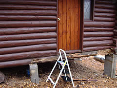 Rotted Bottom Logs - Before